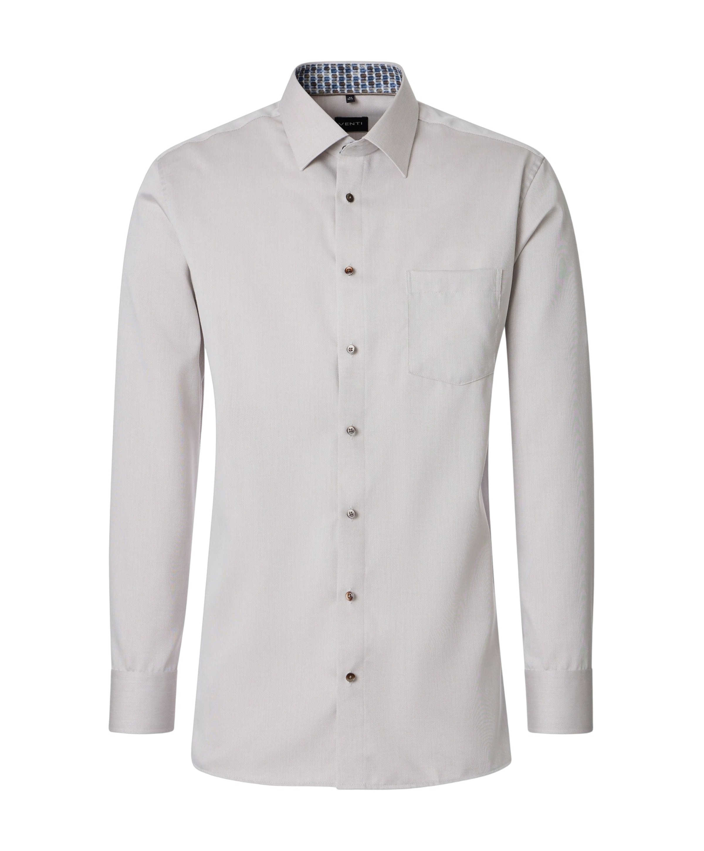 Heren overhemd lange mouw beige