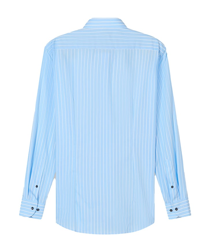 Heren overhemd extra lange mouw blauw