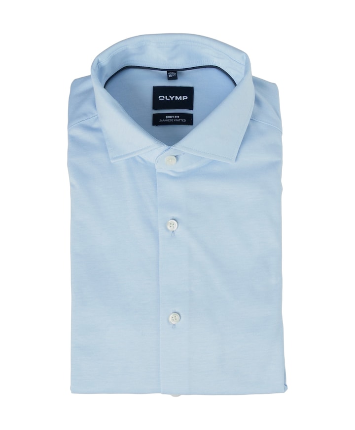 Heren overhemd lange mouw blauw