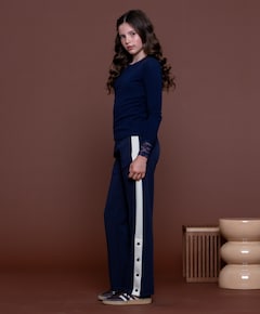 Trackpants buttons meisjes broek blauw