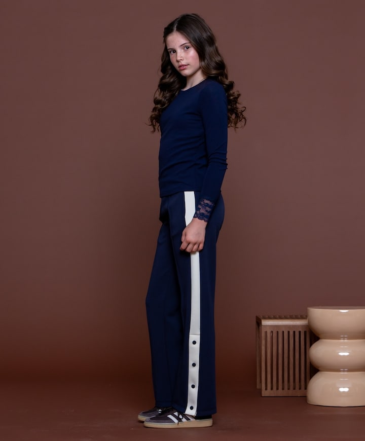 Trackpants buttons meisjes broek blauw
