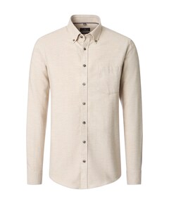 Heren overhemd lange mouw beige