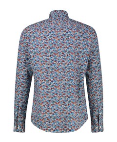 Heren overhemd lange mouw blauw