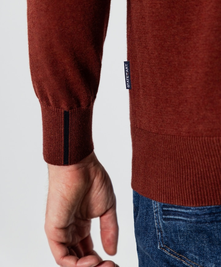 Heren trui met rits rood