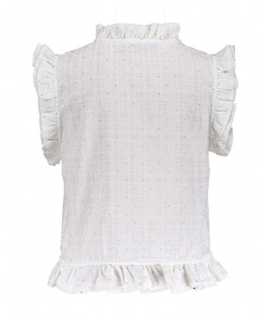 Meisjes blouse korte mouw ecru