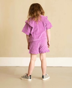 Ruffled meisjes korte broek paars