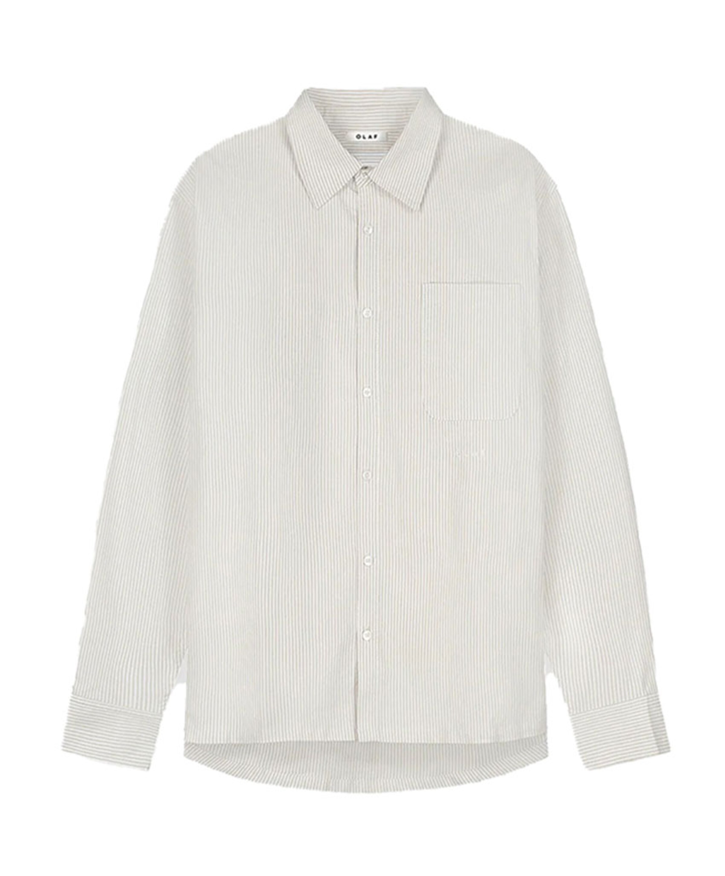 Heren overhemd lange mouw beige