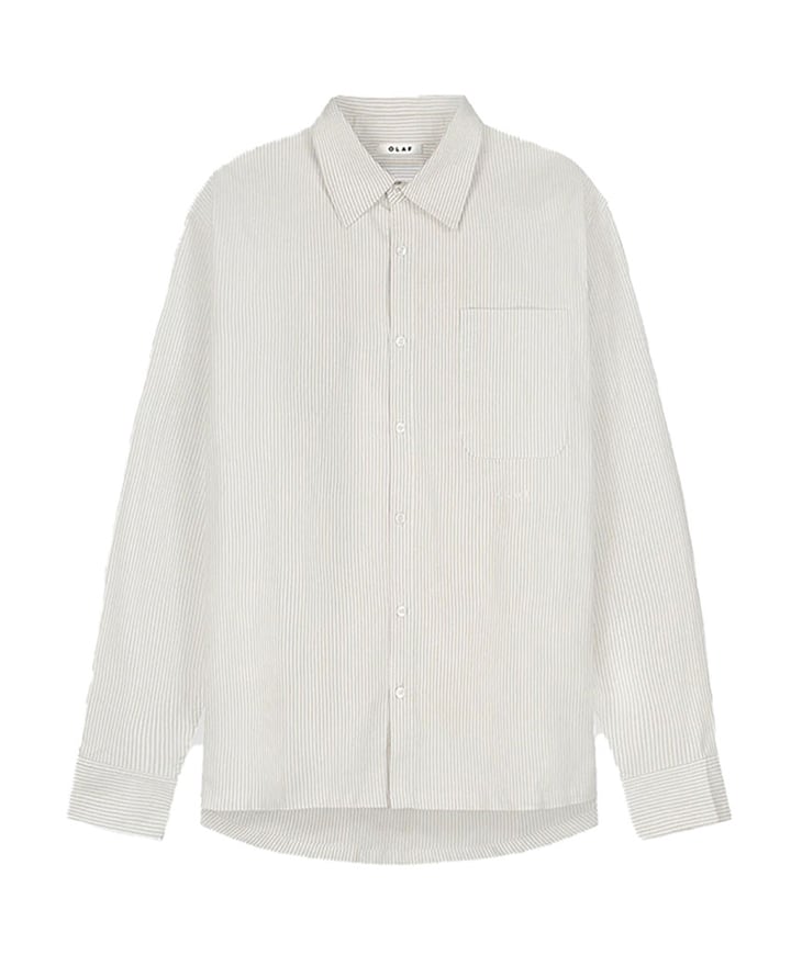 Heren overhemd lange mouw beige