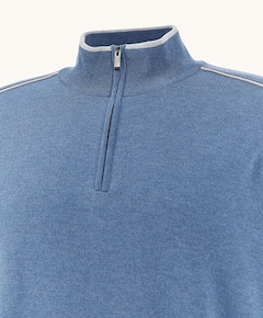 Heren trui met rits blauw