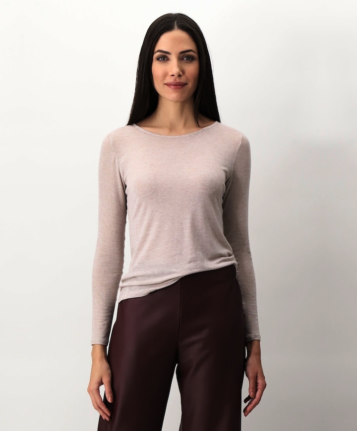 Dames longsleeve beige
