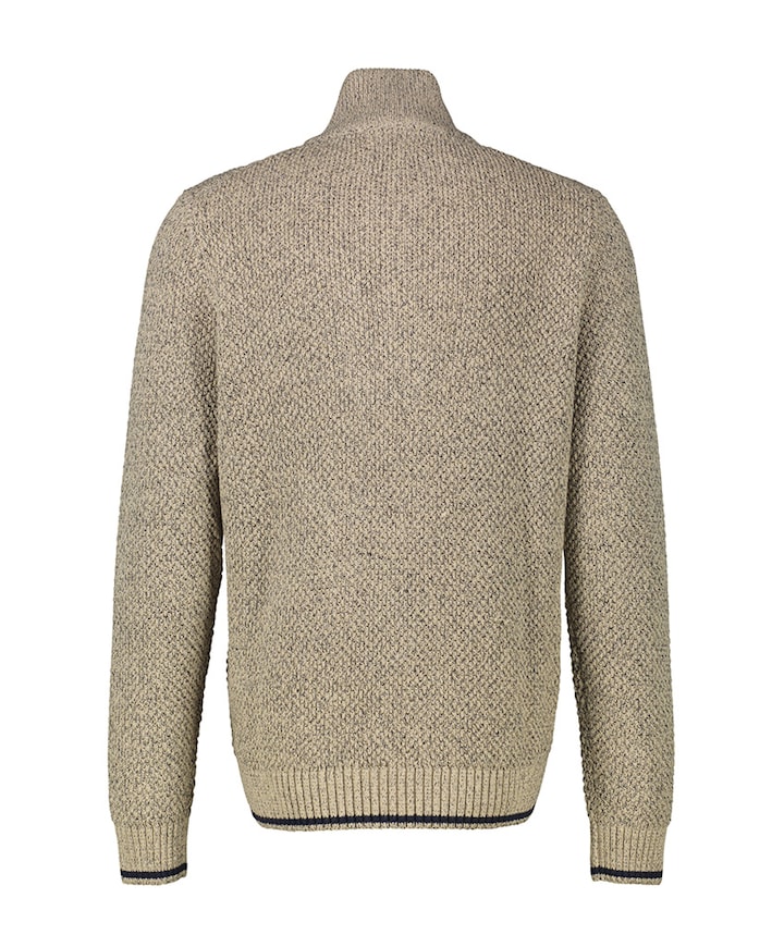 Heren trui met rits beige