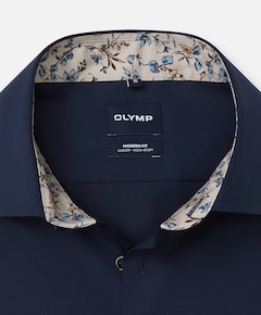 Heren overhemd lange mouw blauw