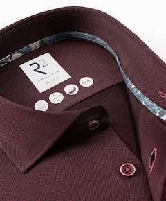 Heren overhemd lange mouw bordeaux