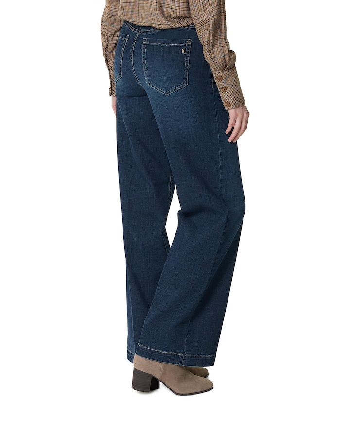 Wide leg Feminine dames jeans blauw