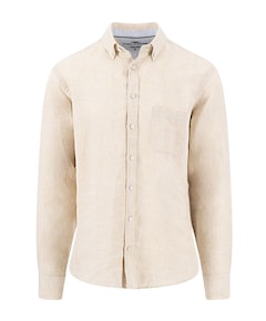 Heren overhemd lange mouw beige