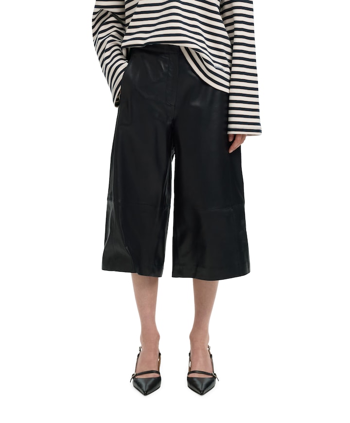 SLFGIGI HW LEATHER dames broek zwart