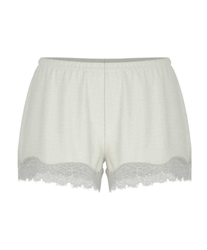 Dames pyjamashort ecru
