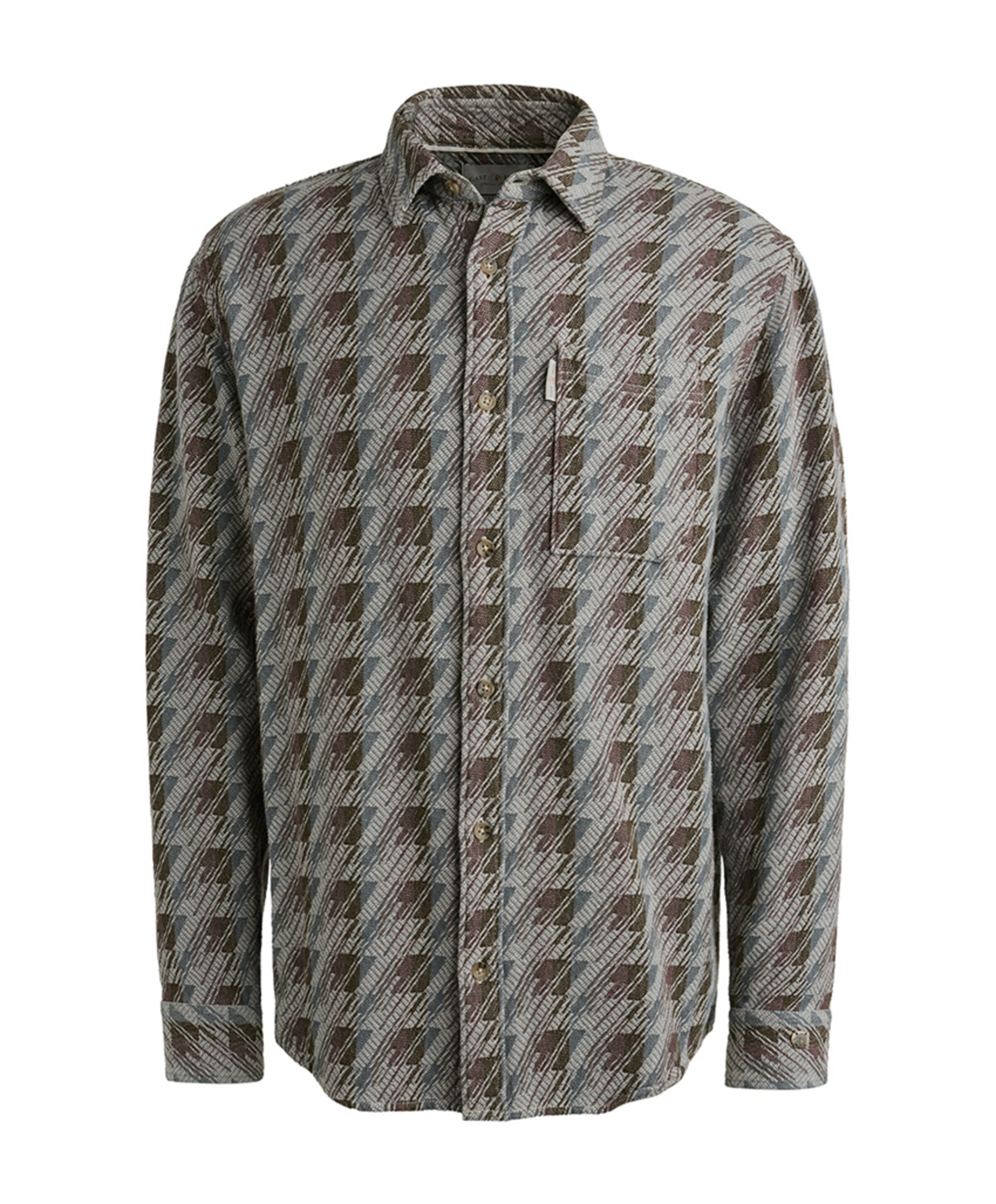 Heren overhemd lange mouw grijs