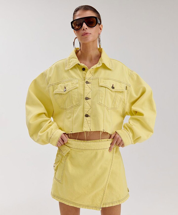 Dames spijkerjas  geel