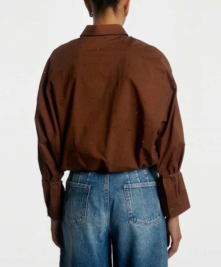 Dames blouse bruin