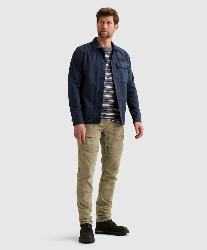 Heren overhemd lange mouw blauw