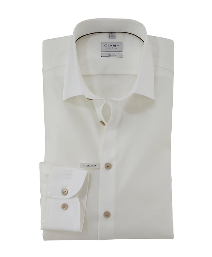 Heren overhemd lange mouw wit