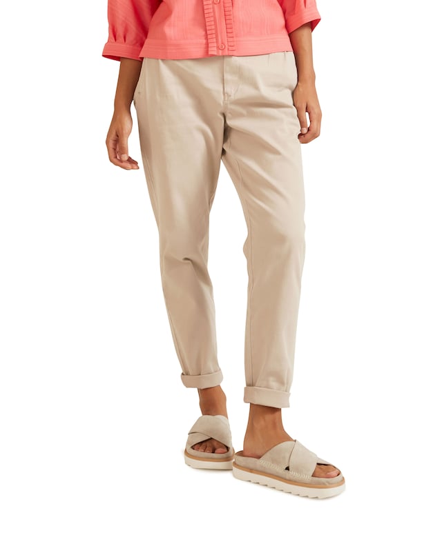 Woven loose fit trousers beige
