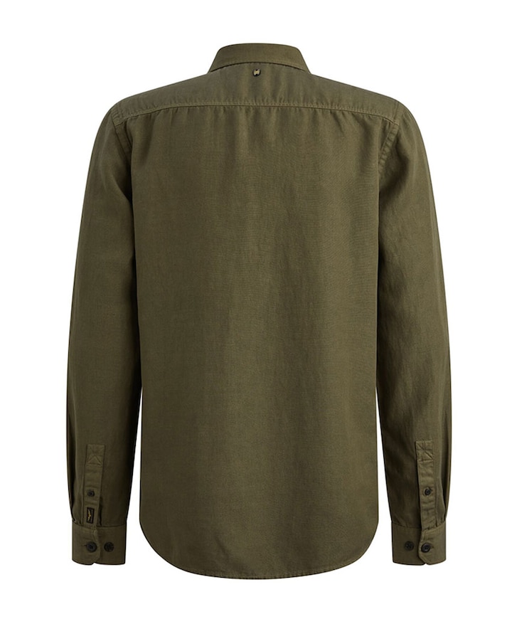 Heren overhemd lange mouw groen