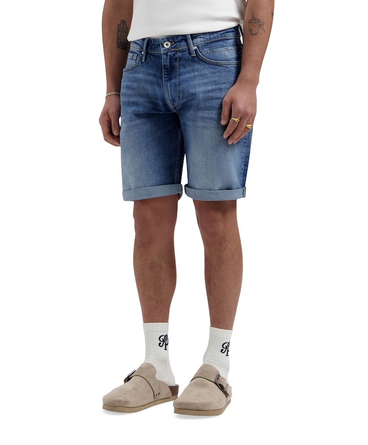 The Miles Slim Fit Short heren korte broek blauw