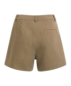 Geweven met plooien dames skort bruin