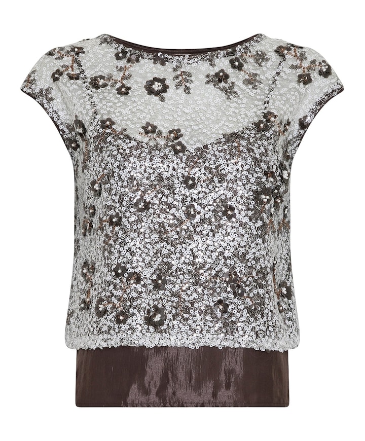 Dames top bruin