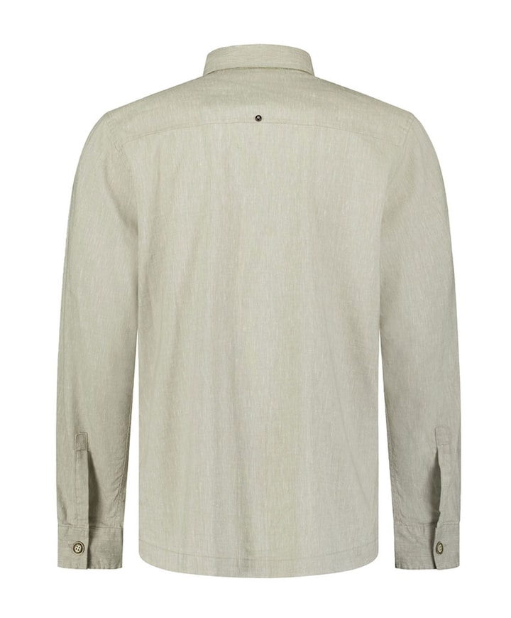 Heren overhemd lange mouw beige