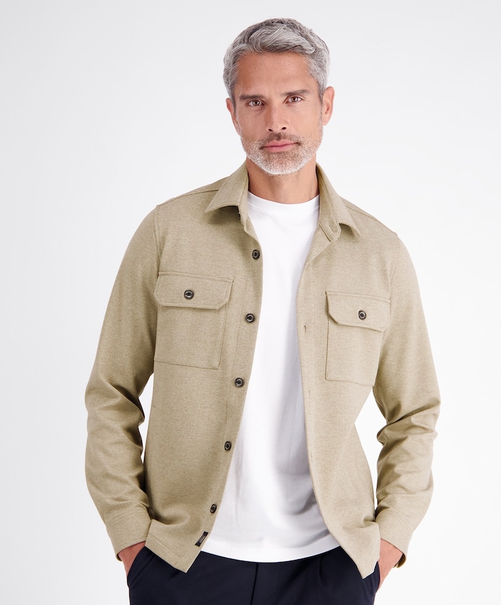 Heren overshirt beige