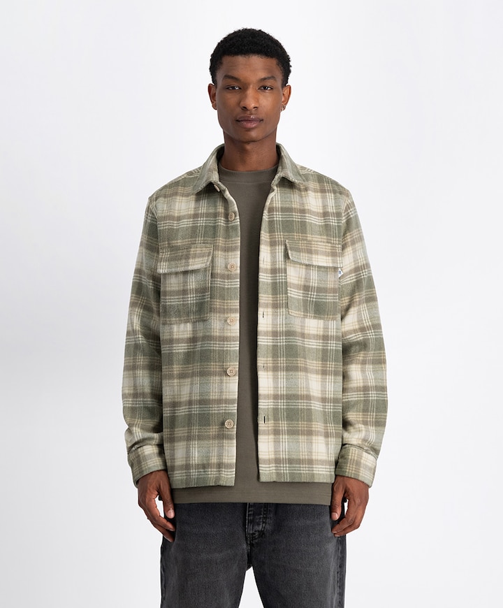 Overshirt lange mouw beige