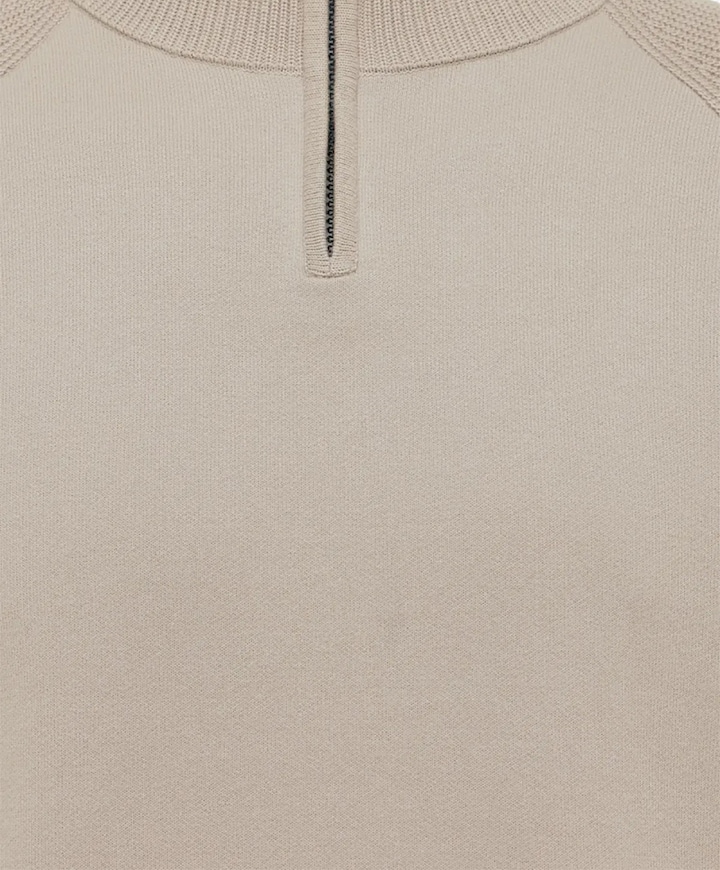 Heren trui met rits ecru