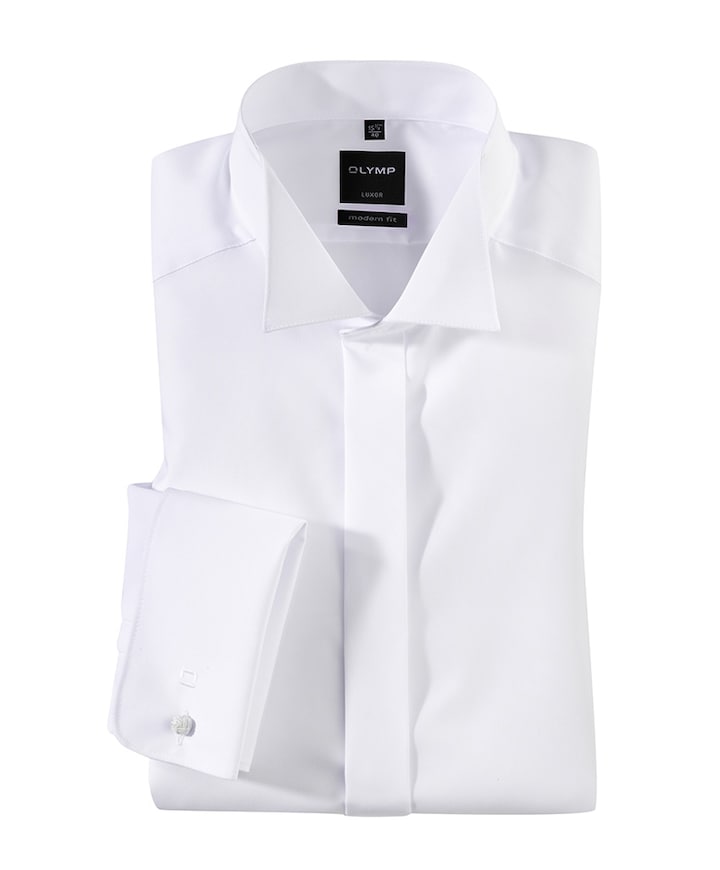 Heren smoking overhemd wit