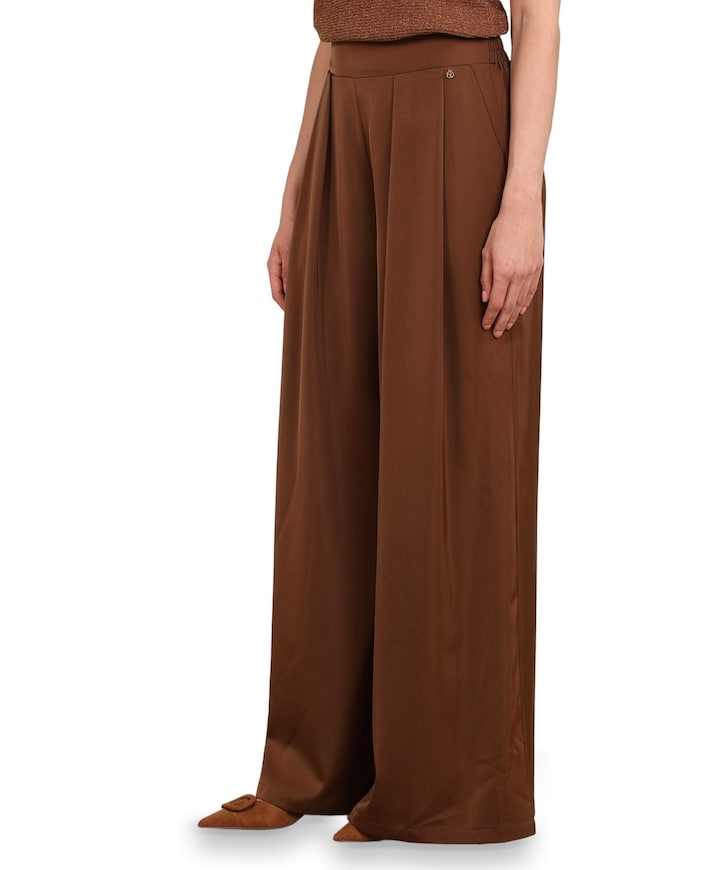 June Shiny dames broek bruin