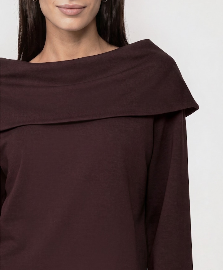 Dames longsleeve bruin