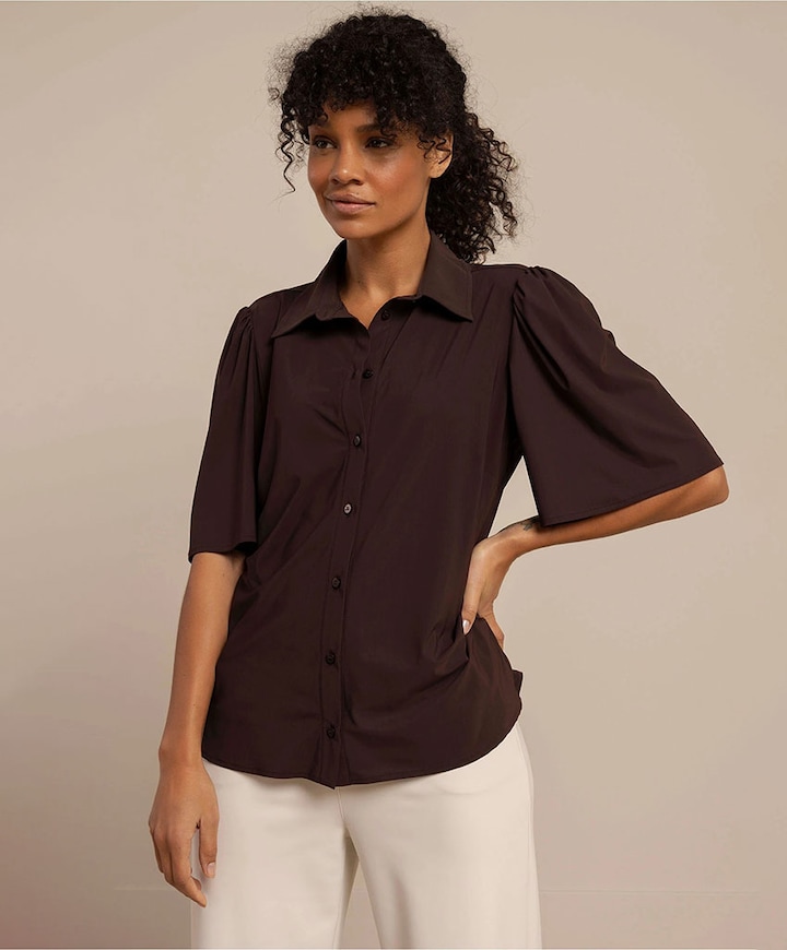 Dames blouse bruin