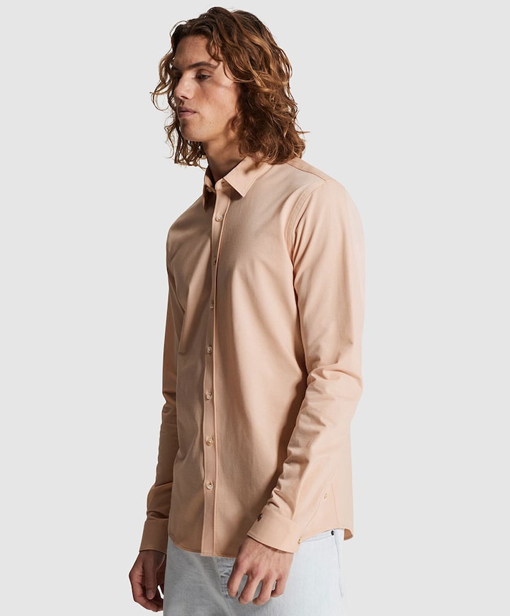 Heren overhemd lange mouw roze