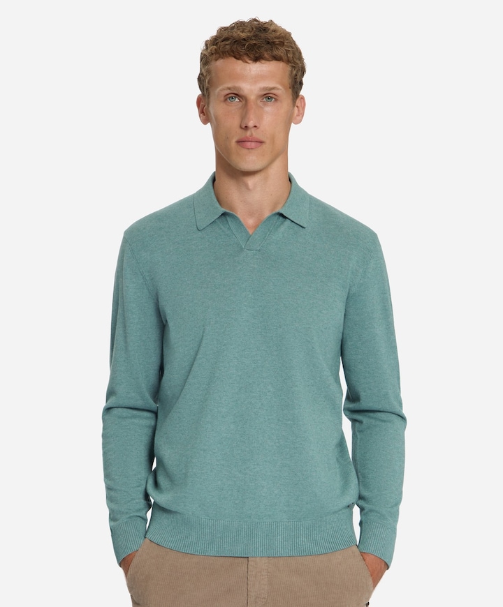 Heren polo blauw