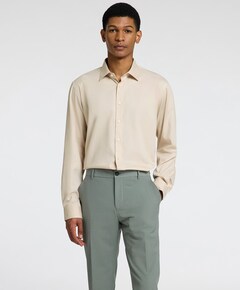 Overhemd lange mouw beige