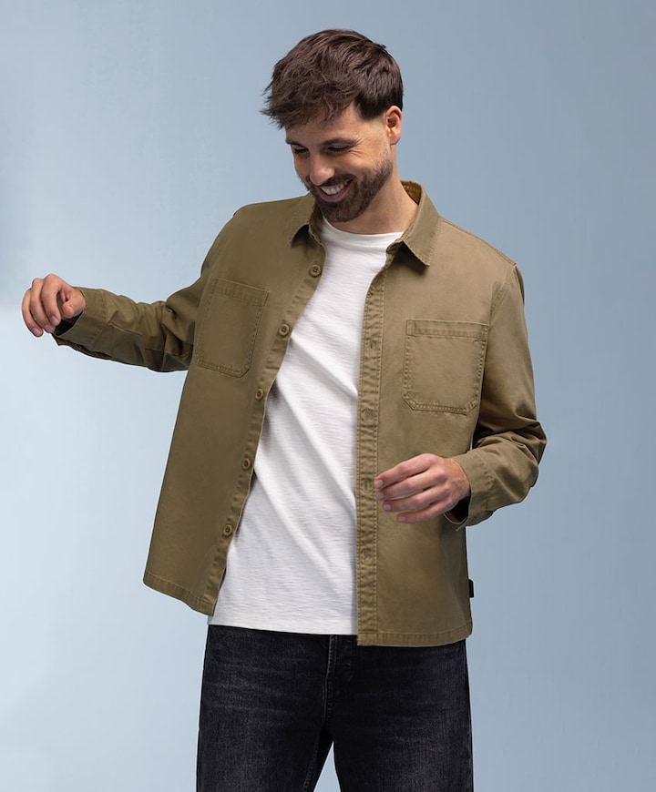 Heren overshirt beige