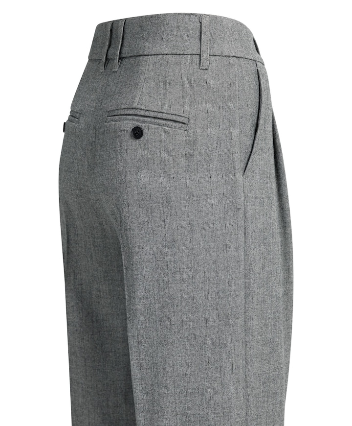 Zachte geweven broek met wijde dames broek grijs