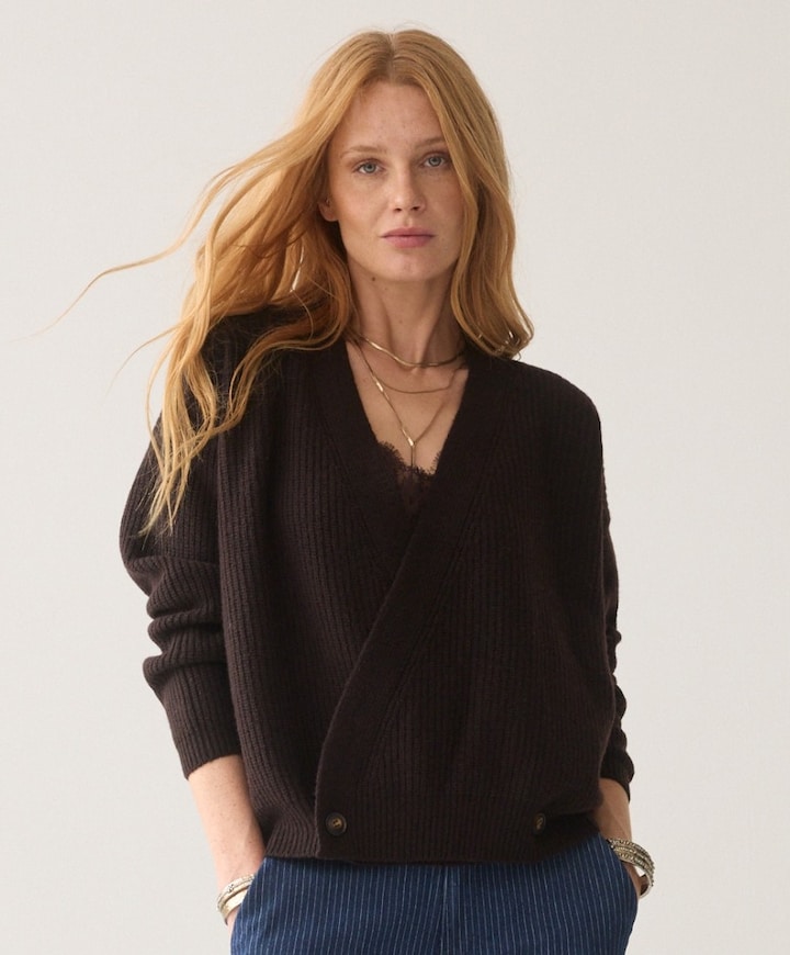 Dames vest bruin