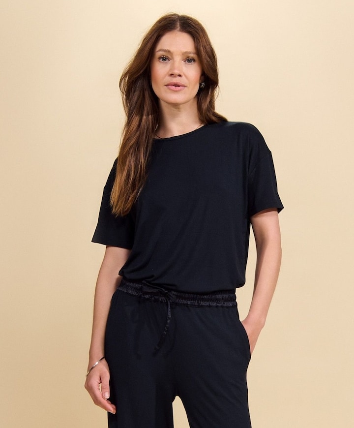 Dames pyjamatop blauw