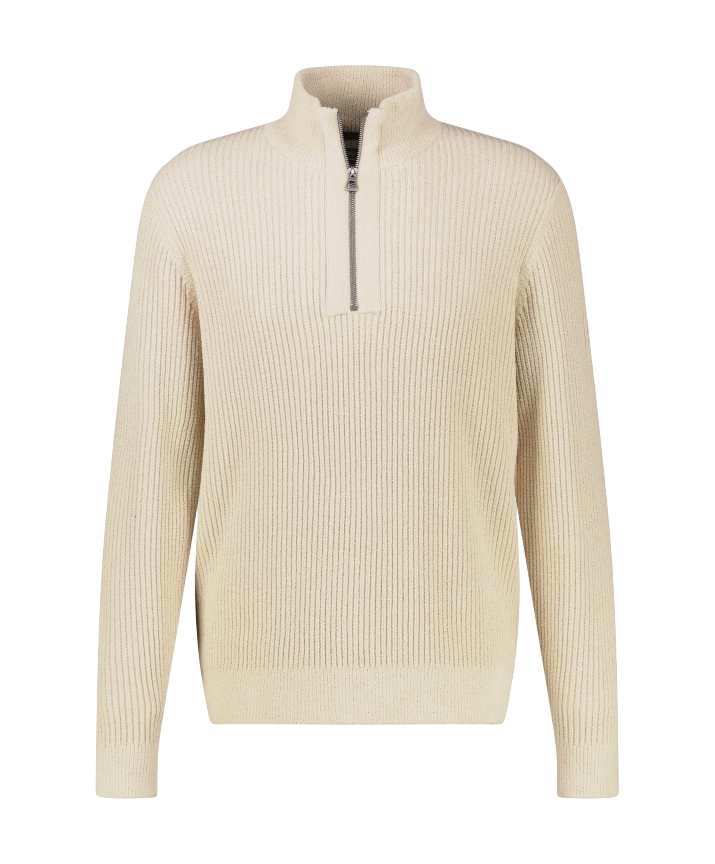 Heren trui met rits beige