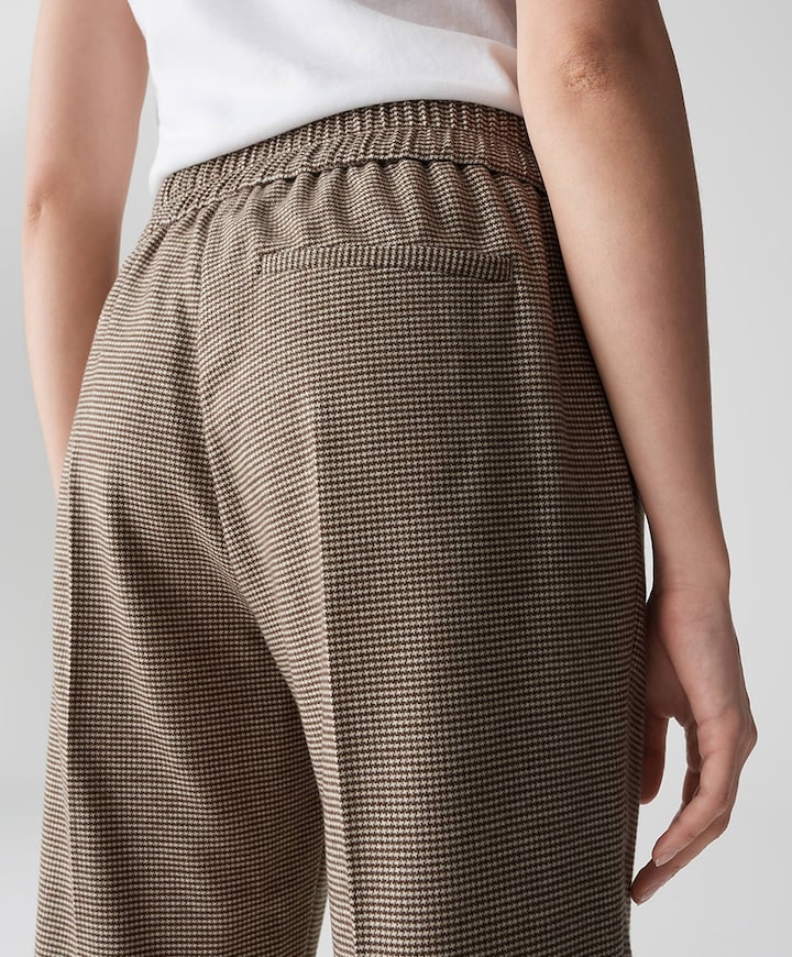 Maikito pepita dames broek bruin