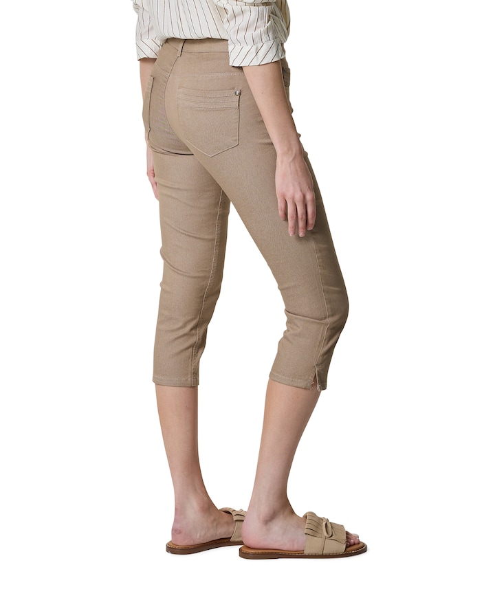 dames capri broek beige