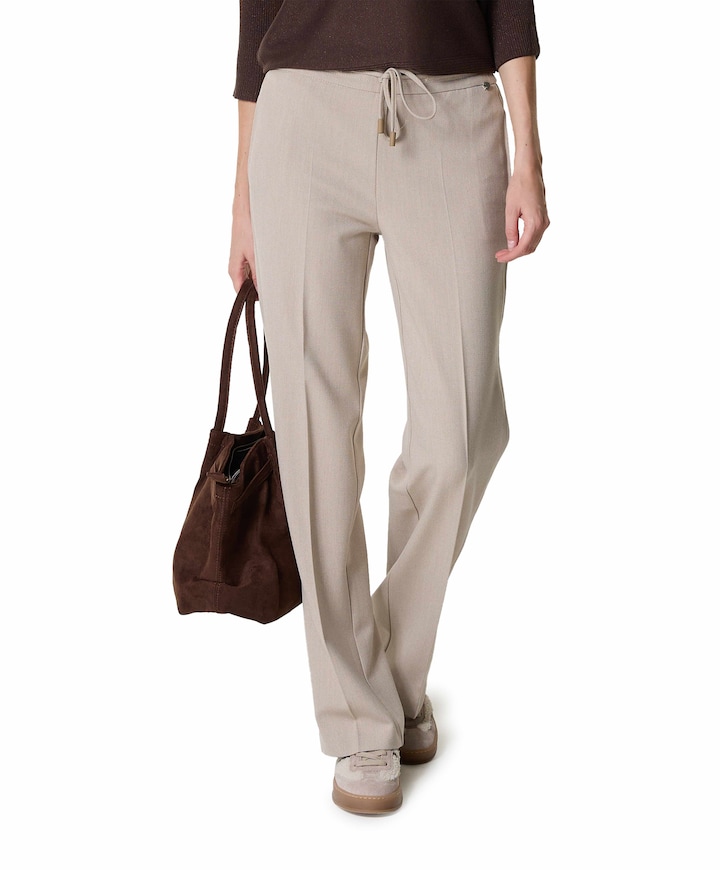 Scarlet Wide Leg dames broek beige